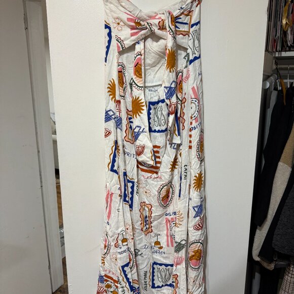 🏷 *NWT* ✨🍋 Paper Heart Amalfi Print Tie-Waist Maxi Dress 🍹✨ Paper Heart - Picture 4 of 9